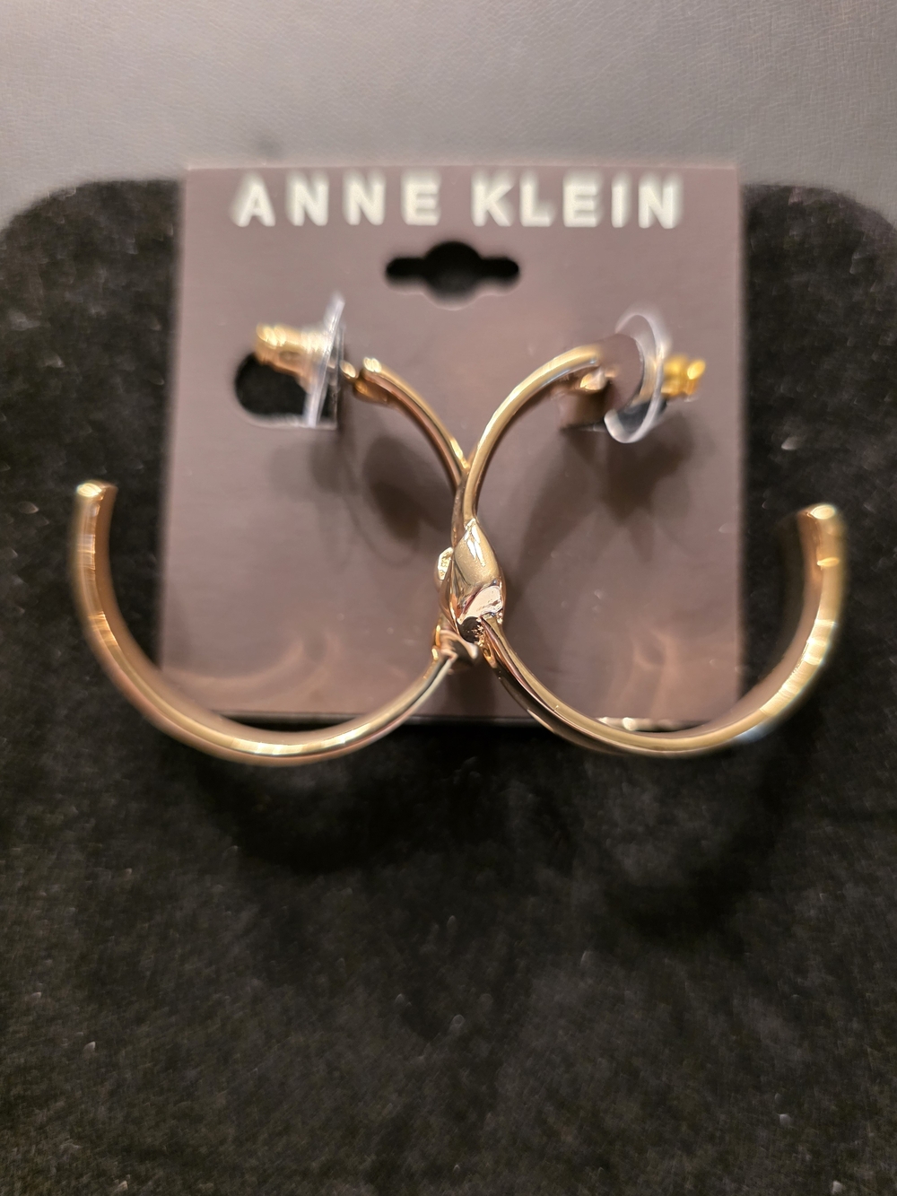 #378 Anne Klein Gold Twisted Hoop Earrings